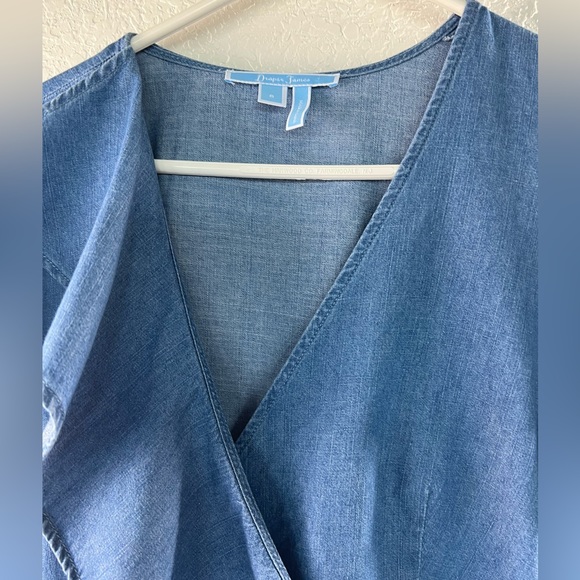 Draper James Chambray Ruffle Wrap Romper - Picture 7 of 12